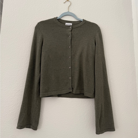 SNDYS. Sweaters - SNDYS Women's Olive Green Button-Up Sweater and Pants Set